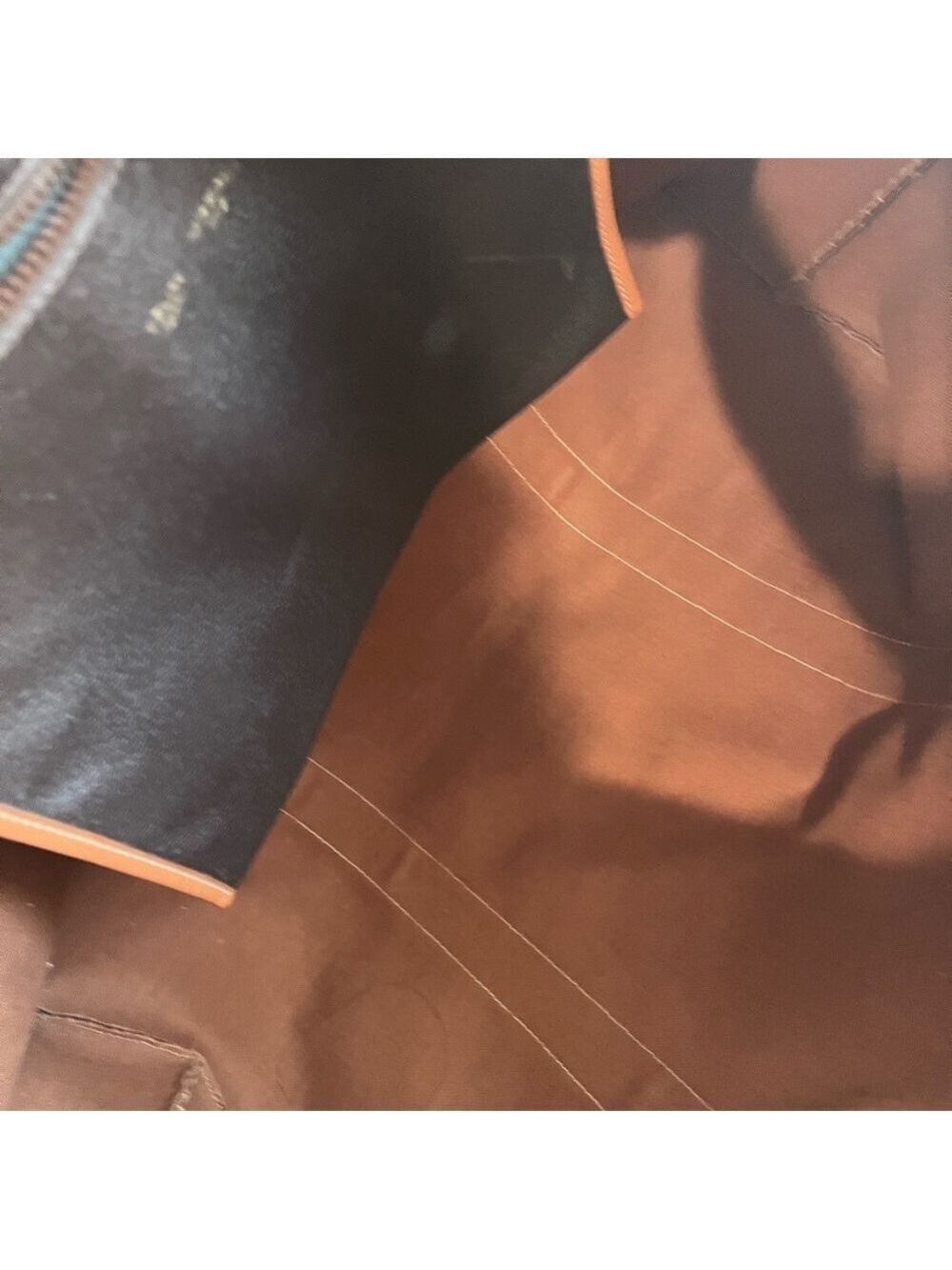 CELINE BROWN MACADAM COATED CANVAS JUMBO ZIPPERED TOTE - Picture 11 of 16